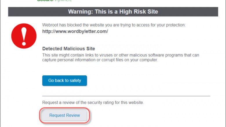Webroot Antivirus Warn Alerts and Dangers hints