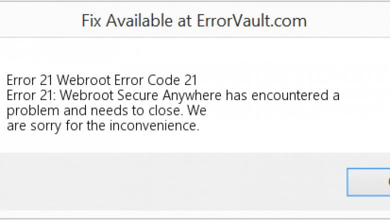 How to Resolve Webroot Error Code 21? Webroot.com/safe