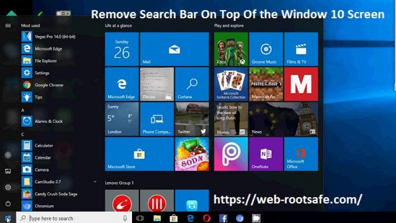 How you can Remove Search Bar On Top Of the Window 10 Screen?