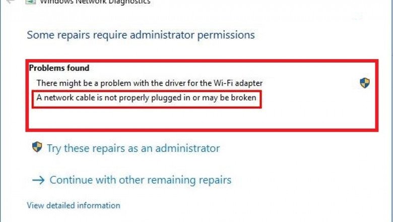 How To Resolve If Network Cable Is Not Properly Plugged in or Broken Error?