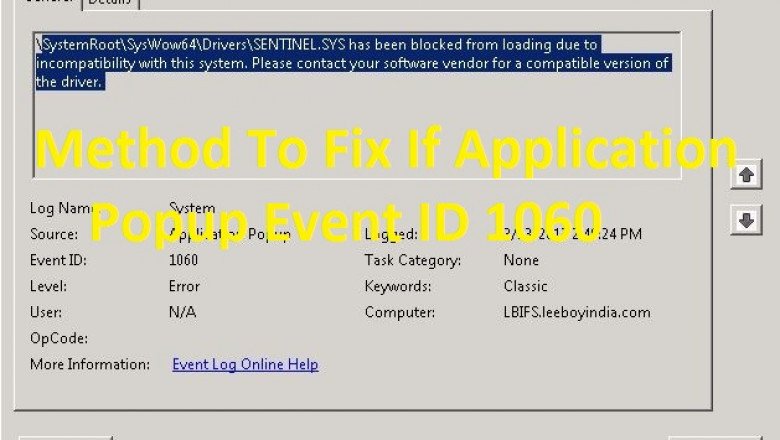 Solutions To Resolve the Issue If Application Popup Event ID 1060