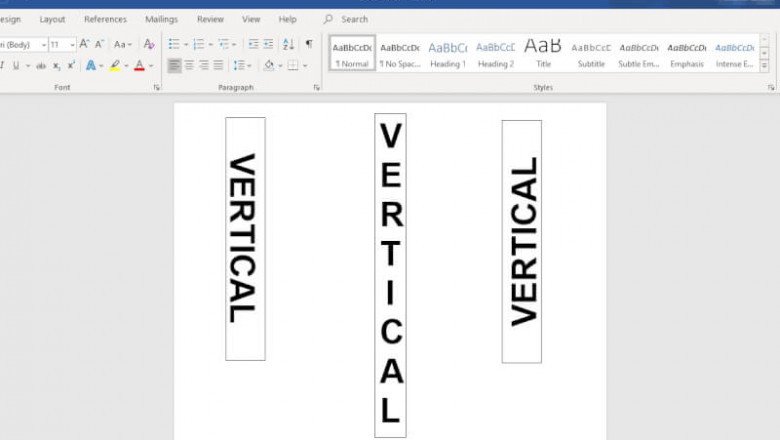 What are the Method to write vertically in Word?