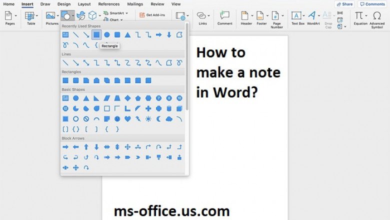 How Do I make a note in Word?